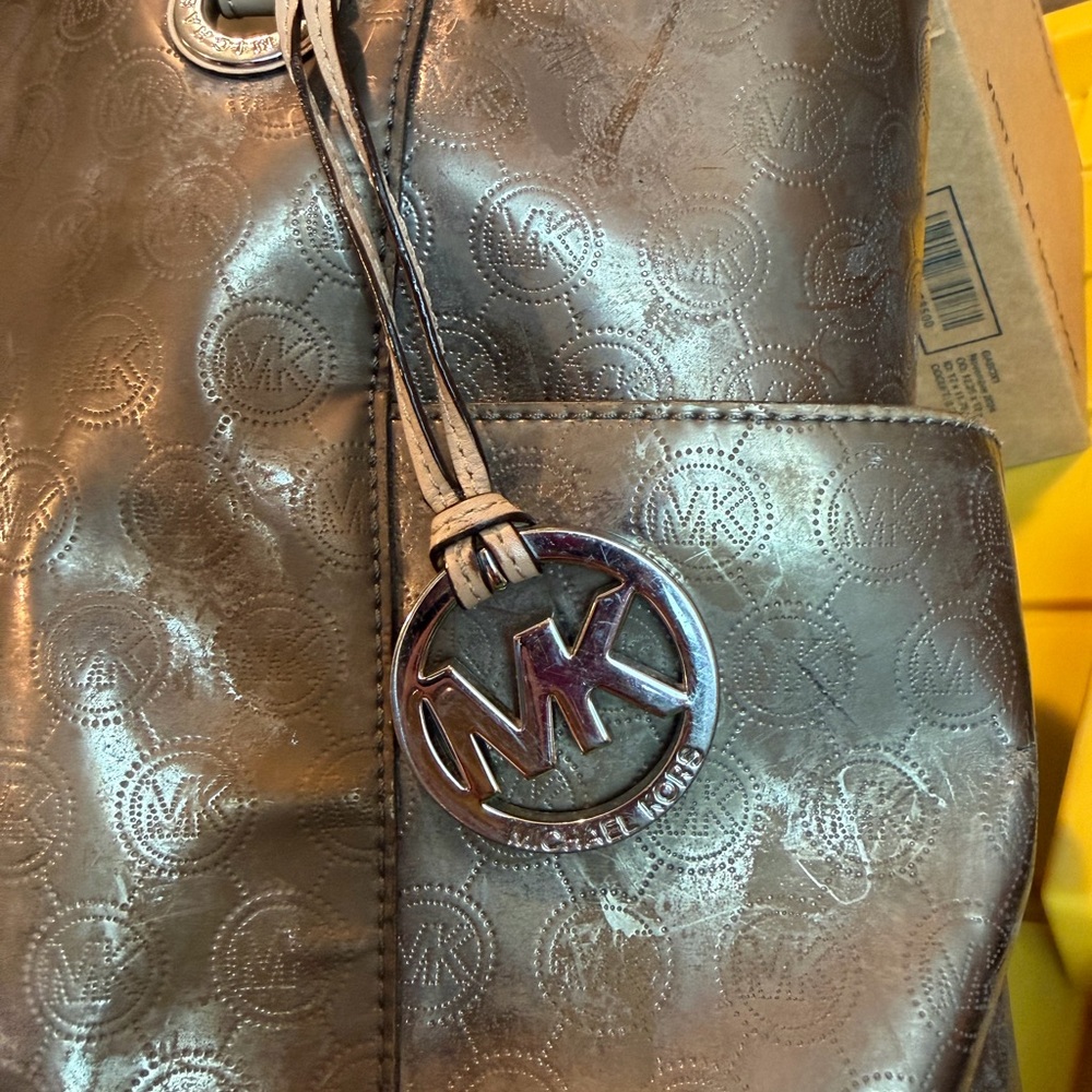 Michael Kors MK Shimmering Silver Tote